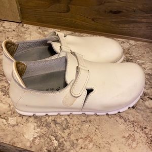 White Alpro with Birkenstock sole